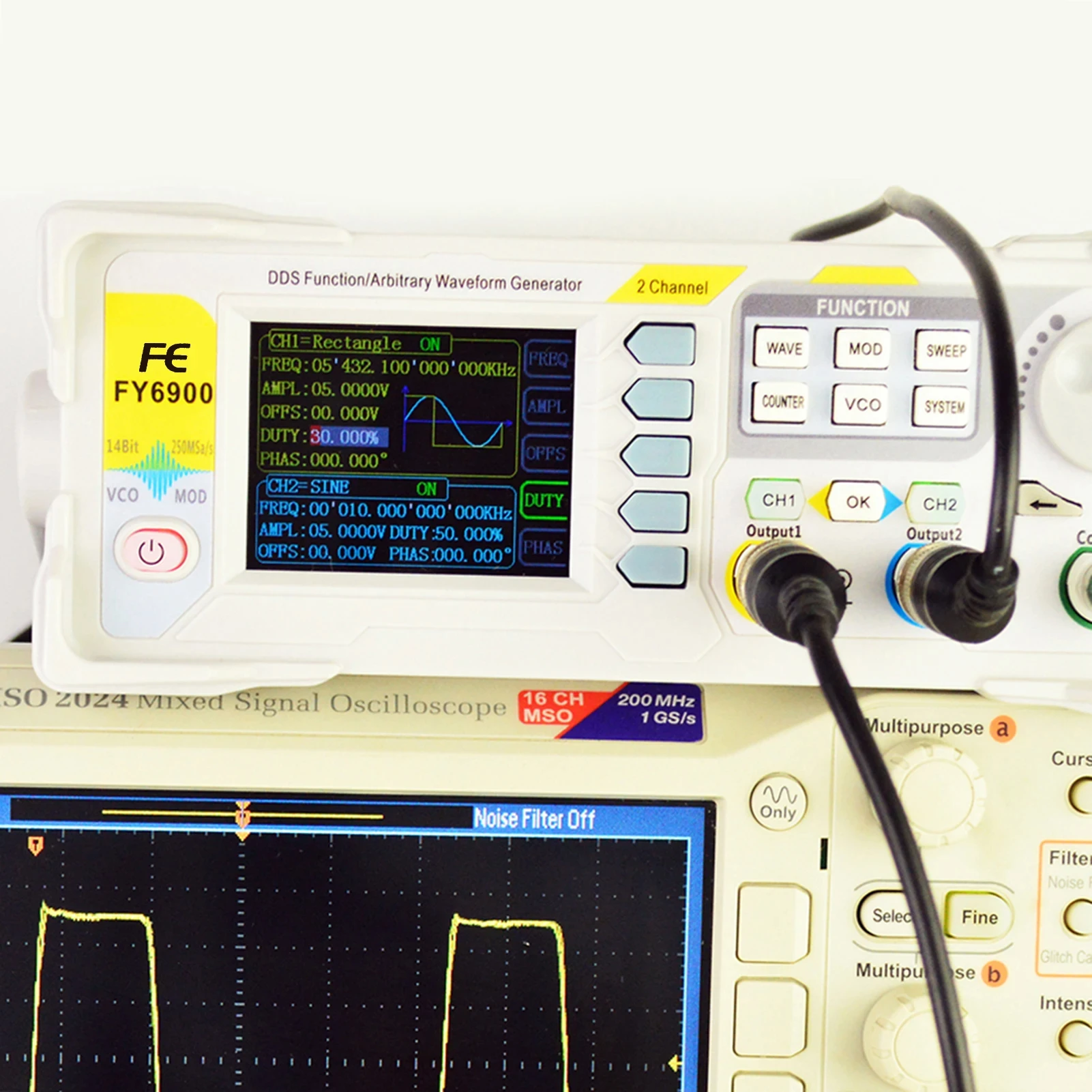 Function Arbitrary Waveform Generator - Generator Gelombang Sumber Sinyal Pulsa FY6900