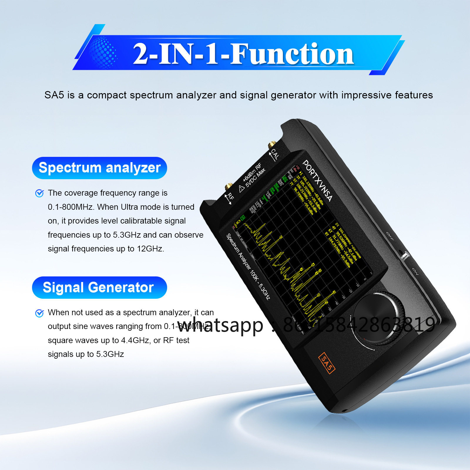 Signal Generator Spectrum Analyzer - Analisa Spektrum Portabel SA5, Generator Sinyal