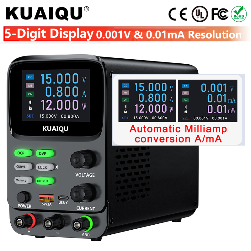 Programmable Dc Power Supply 30V 10A - KUAIQU Catu Daya 5-digit yang Dapat