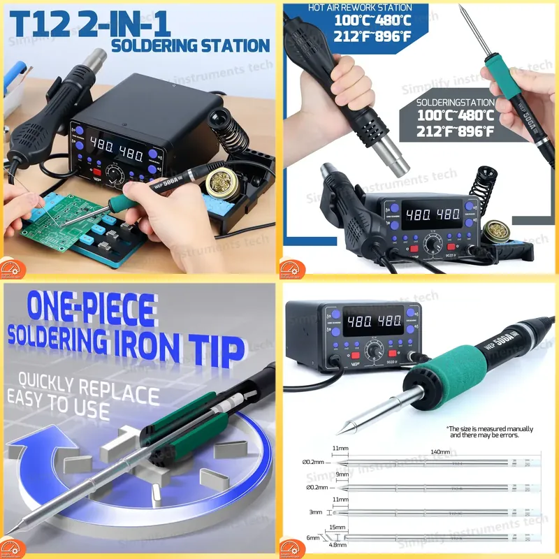 Stasiun Solder 775W 2 in 1 den - Hot Air Rework Station T12 ulasan dan harga