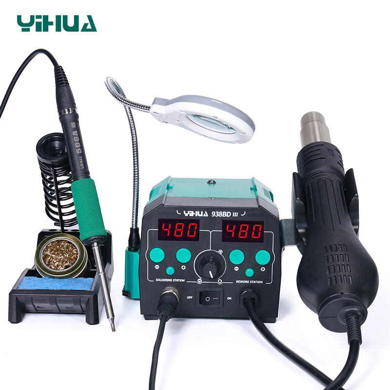 YIHUA 938BD-III 775W 2 in 1 St - Hot Air Rework Station T12 ulasan dan harga