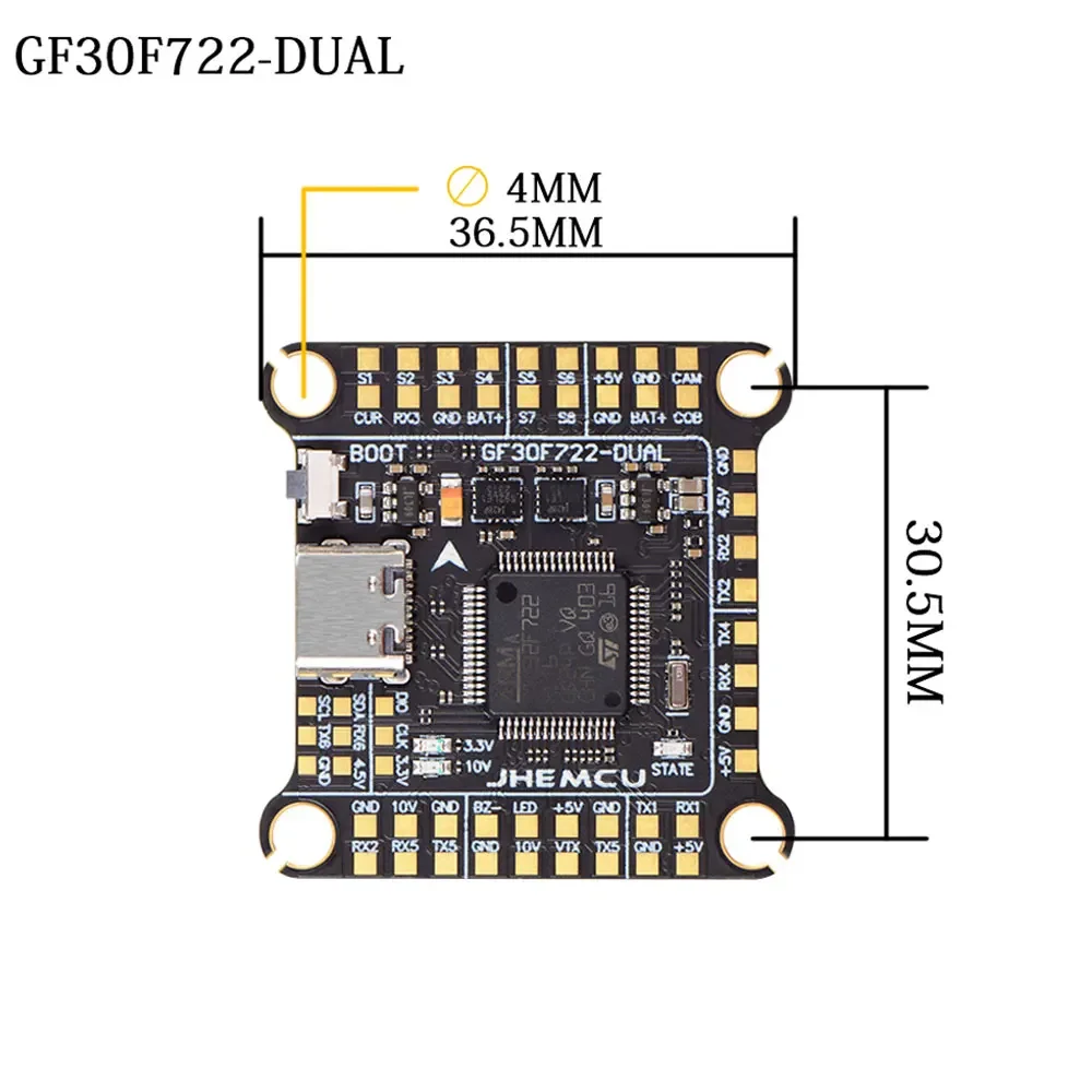 JHEMCU F7 F722 Flight Controll - Fpv Flight Controller F7 Stack 60A ulasan dan harga